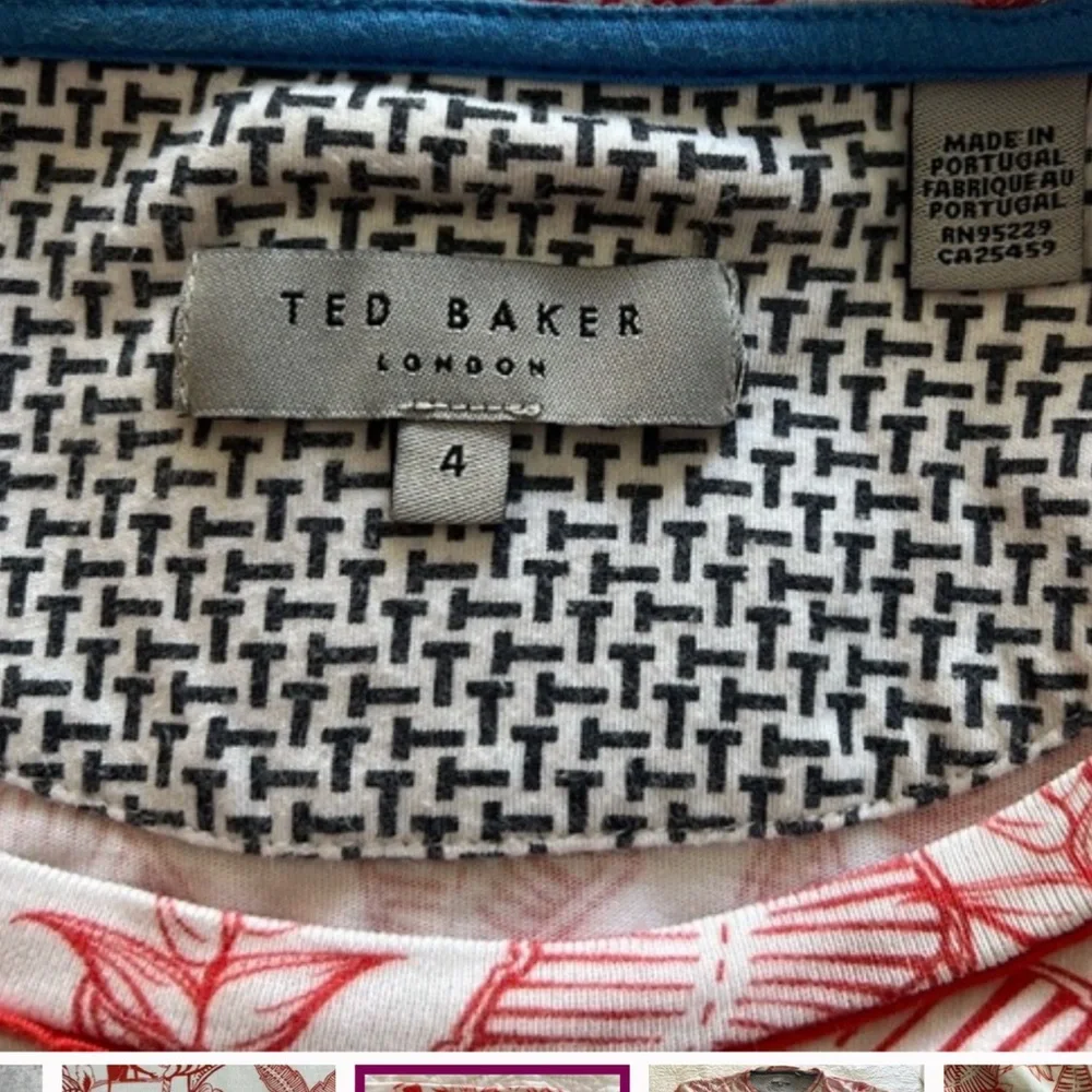 EUC Ted Baker Men’s Red Bengal Floral Print Tee 4